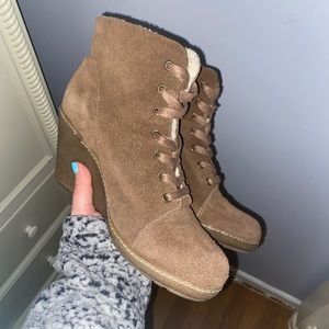 Steve Madden Brown Suede Wedged Booties